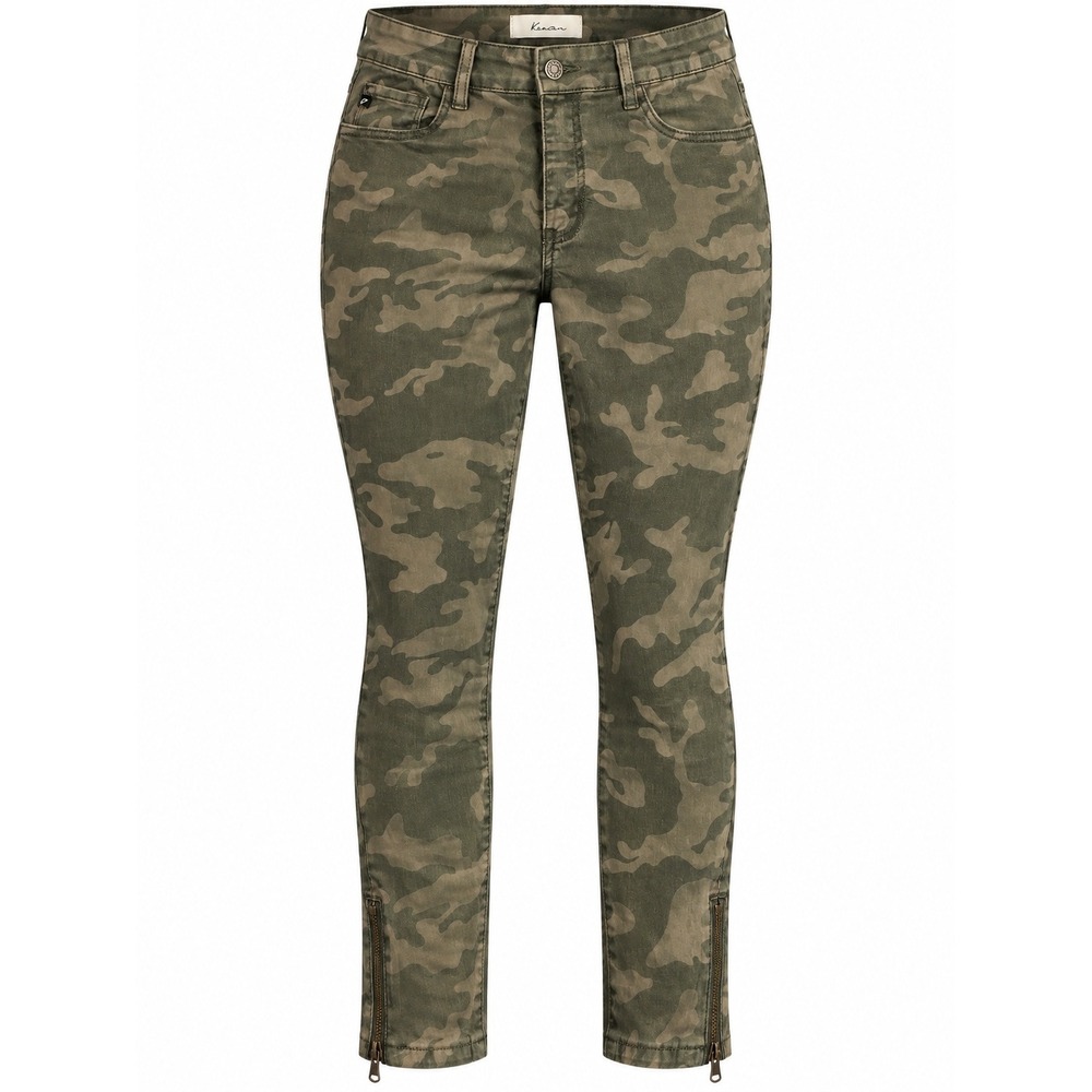 KanCan Camo Skinny Jeans Olive Green Camouflage Ankle Zip Sz 13/30